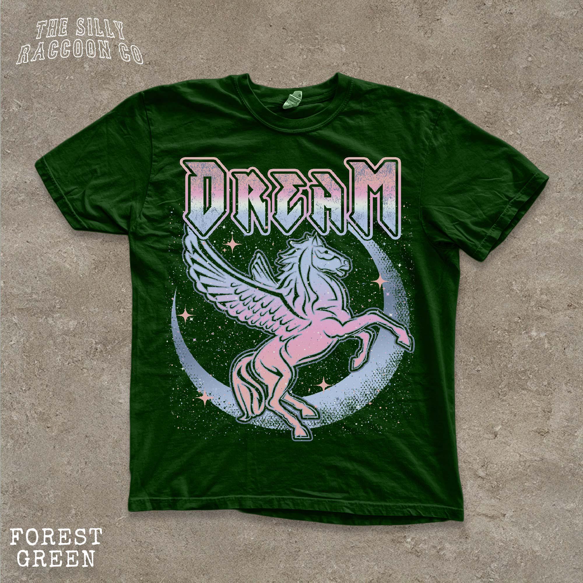Retro Dream Pegasus T-shirt - Vintage Fantasy Graphic Tee - Pastel