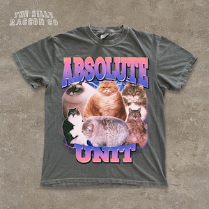 Absolute Unit Shirt, Funny Cat Meme T-Shirt for Men Women, Y2K Aesthetic, Weird shirt, Retro 90s Unisex Graphic Tee, Cat Lover Gift