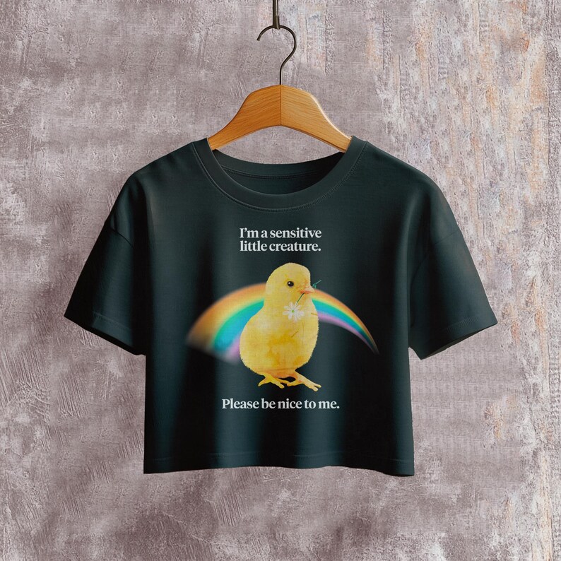 I'm a Sensitive Little Creature Crop Top, Cute Funny Graphic Tee Funny
