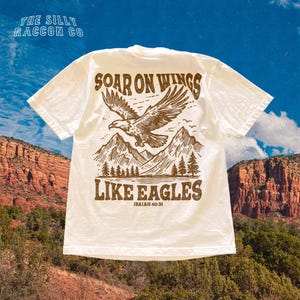 Soar On Wings Like Eagles Shirt, Vintage Christian Apparel for Women Men, Isaiah 40 31 Tee, Faith Based Gift, Outdoorsy Jesus T-shirt