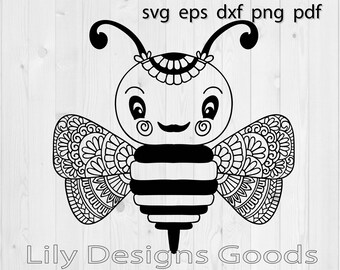 Download Bee Mandala Svg Zentangle Intricate Svg File Cricut Etsy PSD Mockup Templates