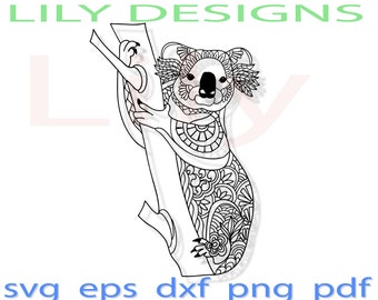 Download Zentangle Koala Svg Etsy
