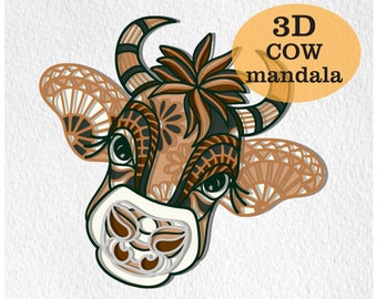 Download Mandala Cow Svg Etsy