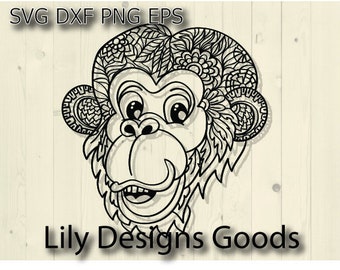 Download Monkey mandala svg | Etsy