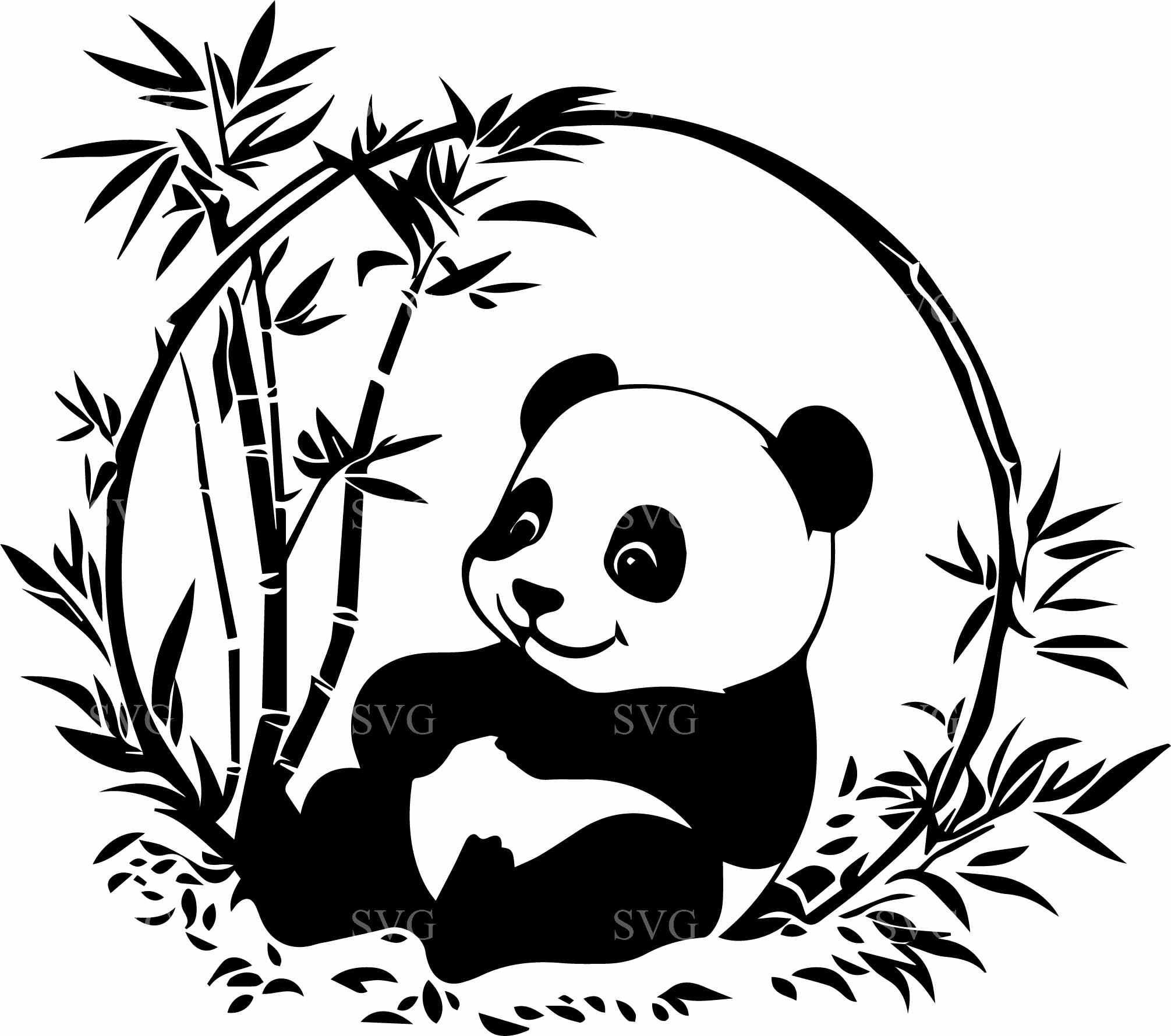 4 Panda Bamboo Forest SVG Cut File – Cricut Crafting Clipart (digital ...