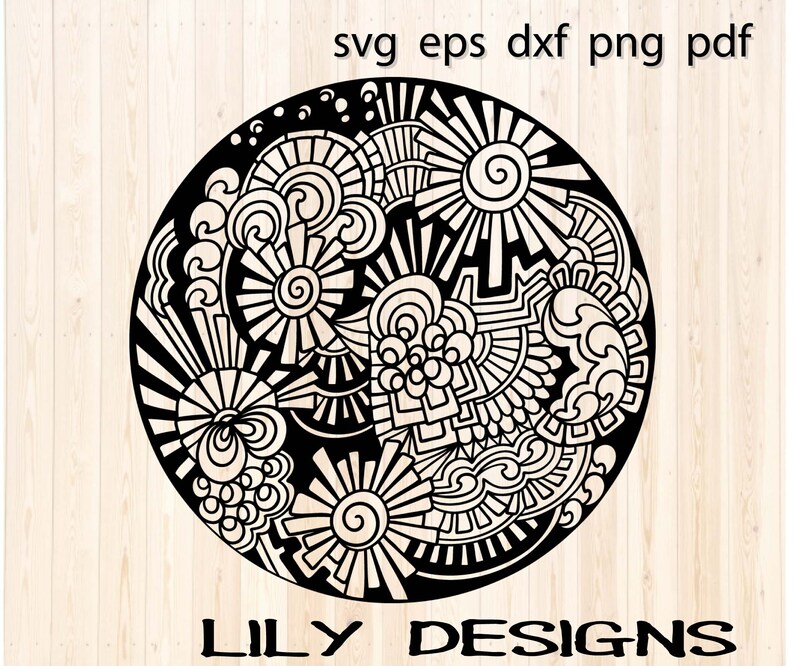 Download Mandala Moon svg Zentangle Crescent Moon svg | Etsy
