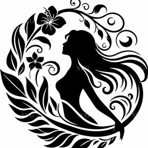 8 coronas de mujer SVG, 8 siluetas florales de niña, archivo de corte para Cricut, elegante clipart femenino para manualidades y proyectos