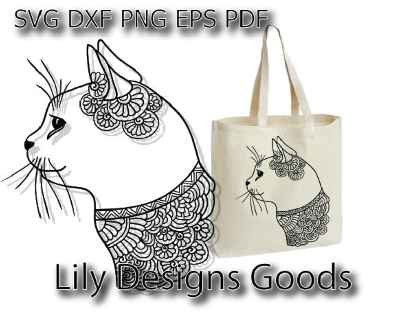 Download Craft Supplies Tools Visual Arts Cat T Shirt Iron On Transfer Vinyl Cat Zentangle Svg Cat Mandala Svg Cat Tote Bag Design Cat Cut File For Silhouette Cat Svg For Cricut
