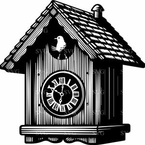 4 Orologio a cucù vintage SVG, 4 Orologio da parete retrò File di taglio, Design di orologio ornato per Cricut e Silhouette