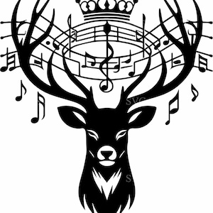 6 Hirschgeweih - 6 Hirsch SVG - Einzigartige Cricut-Schnittdatei für Waldliebhaber, Tattoo-Design, Wandkunst, rustikale Musikdekoration