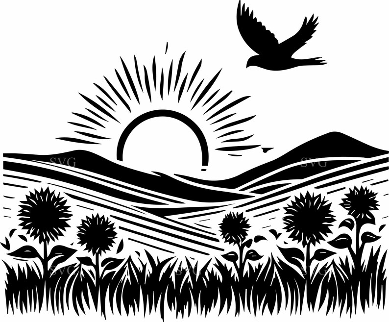 6 Sunrise SVG – Nature Lovers Landscape Clipart for Cricut and ...
