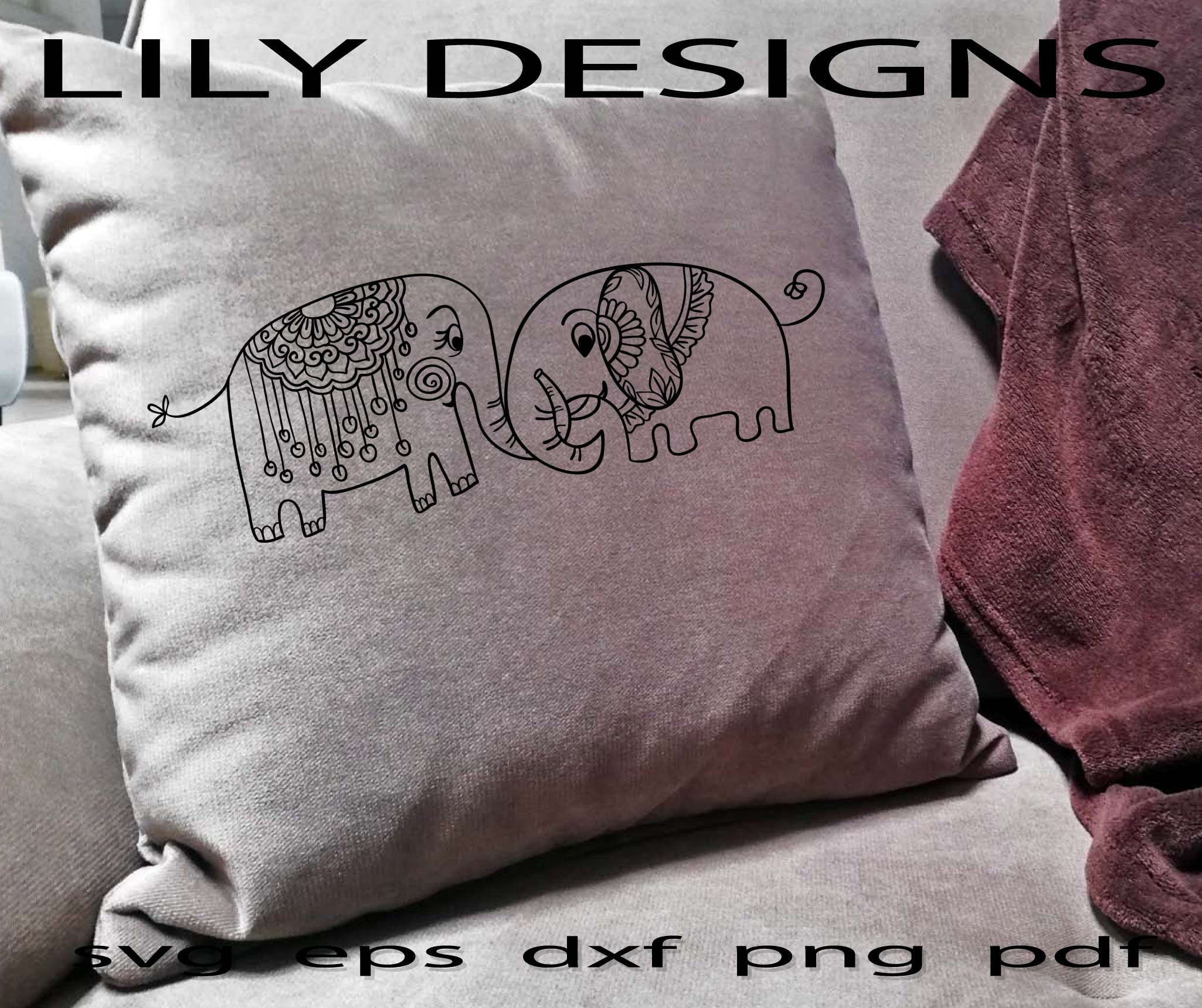 Download Elephant svg mandala elephant love svg dxf cut file | Etsy