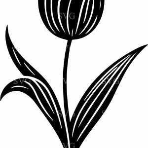 Tulp bloem SVG 7 gesneden bestand, elegante lente bloemen clipart, botanische bloei digitale download voor Cricut en Silhouette