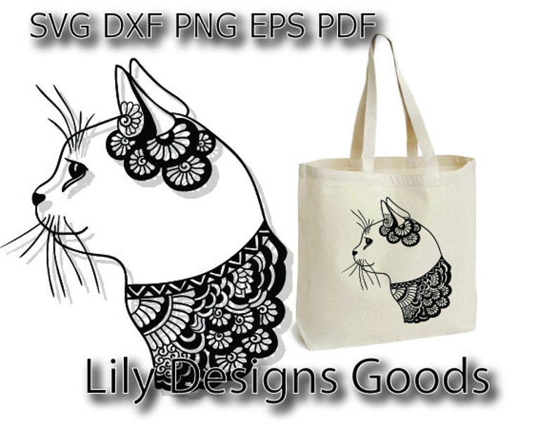 Download Visual Arts Cat Mandala Svg Cat Cut File For Silhouette Cat Tote Bag Design Cat Svg For Cricut Cat T Shirt Iron On Transfer Vinyl Cat Zentangle Svg Craft Supplies Tools