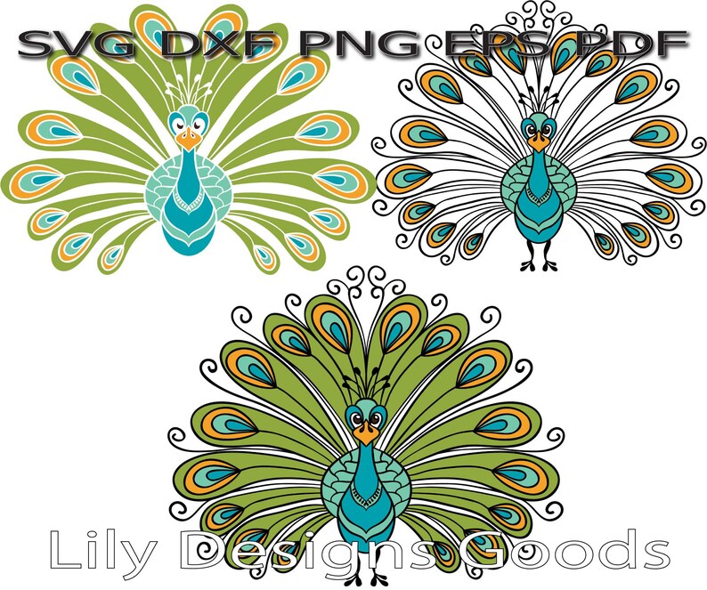 Download Peacock svg feather svg peafowl svg silhouette | Etsy