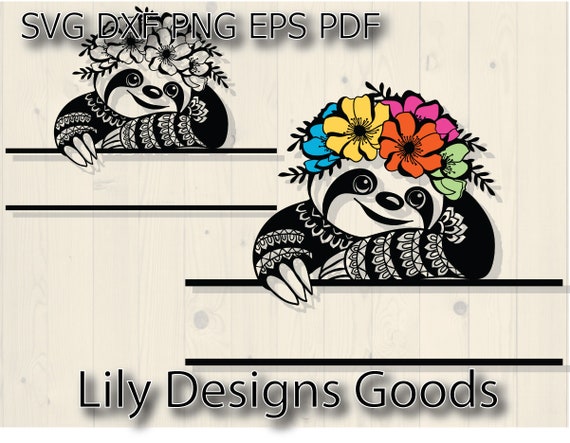 Download Sloth Monogram Svg Sloth Vector Sloth Svg Sloth Cut File Sloth Etsy
