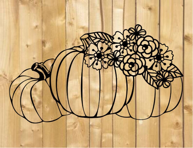 Flower Pumpkin Svg Pumpkin Svg Thanksgiving Svg Floral Etsy