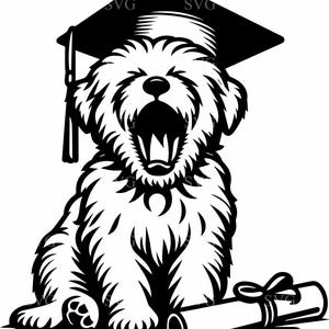 Graduation Dog SVG, 8 Cute Grad Puppy Cut File, Class of 2025 Clipart ...
