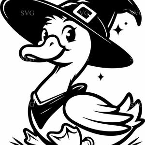 8 Patos Bruxos SVG - 8 Arquivos de Corte de Desenhos Animados de Halloween - Clipart Engraçado de Pato com Chapéu para Cricut, Camisetas Infantis e Decoração Assustadora
