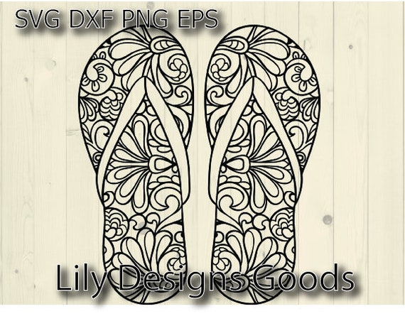 Download Beach Zentangle Svg Flip Flops Svg Etsy
