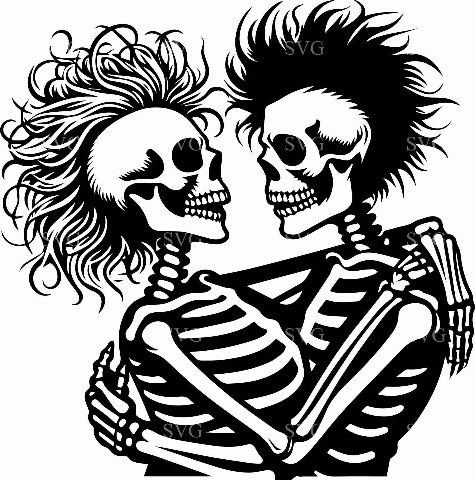 5 Dancing Skeleton Couple SVG, Gothic Halloween Love Cut File - Etsy