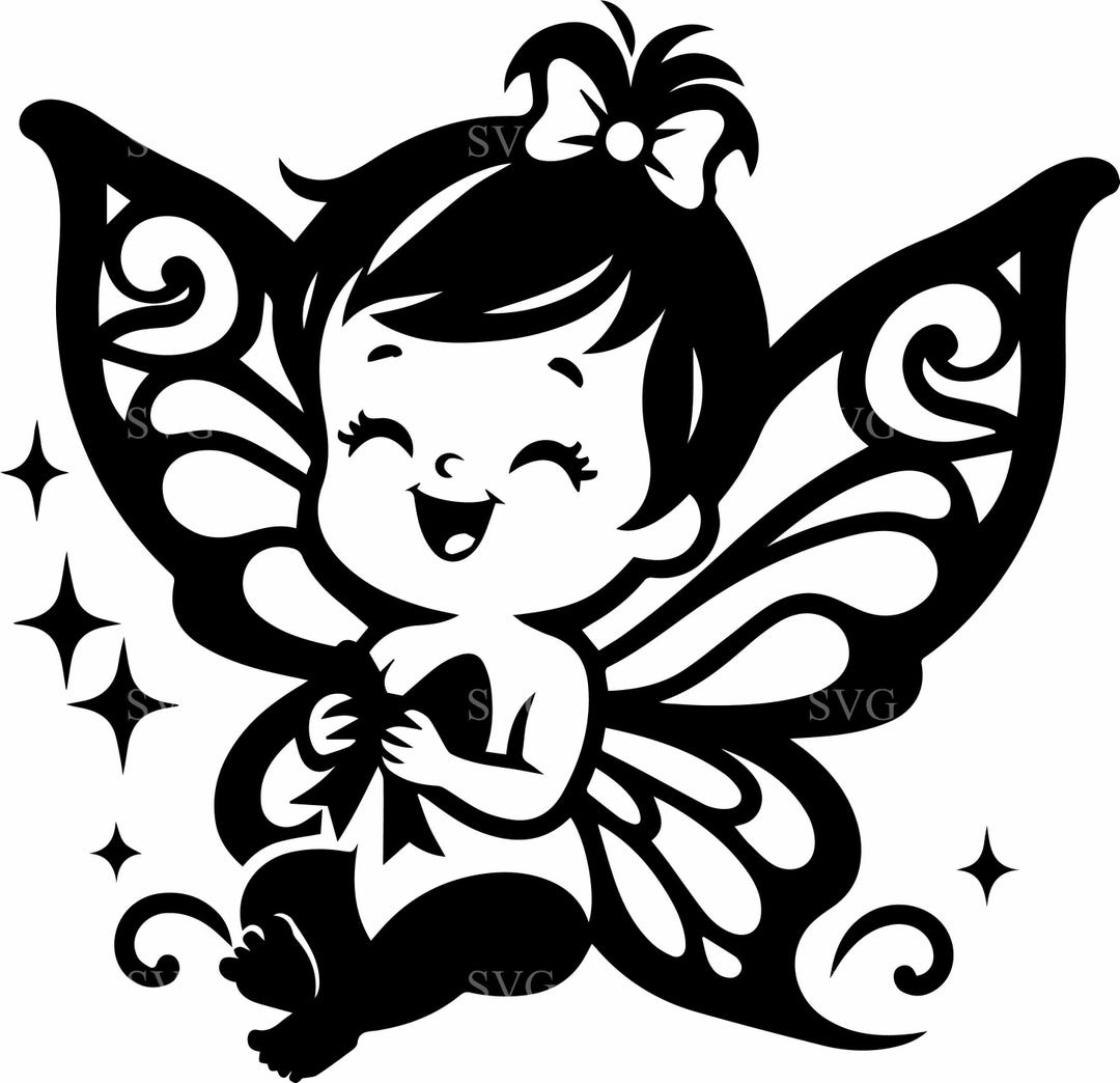 8 Butterfly Baby SVG – Fairy Girl Cut File – Nursery Art, Infant ...