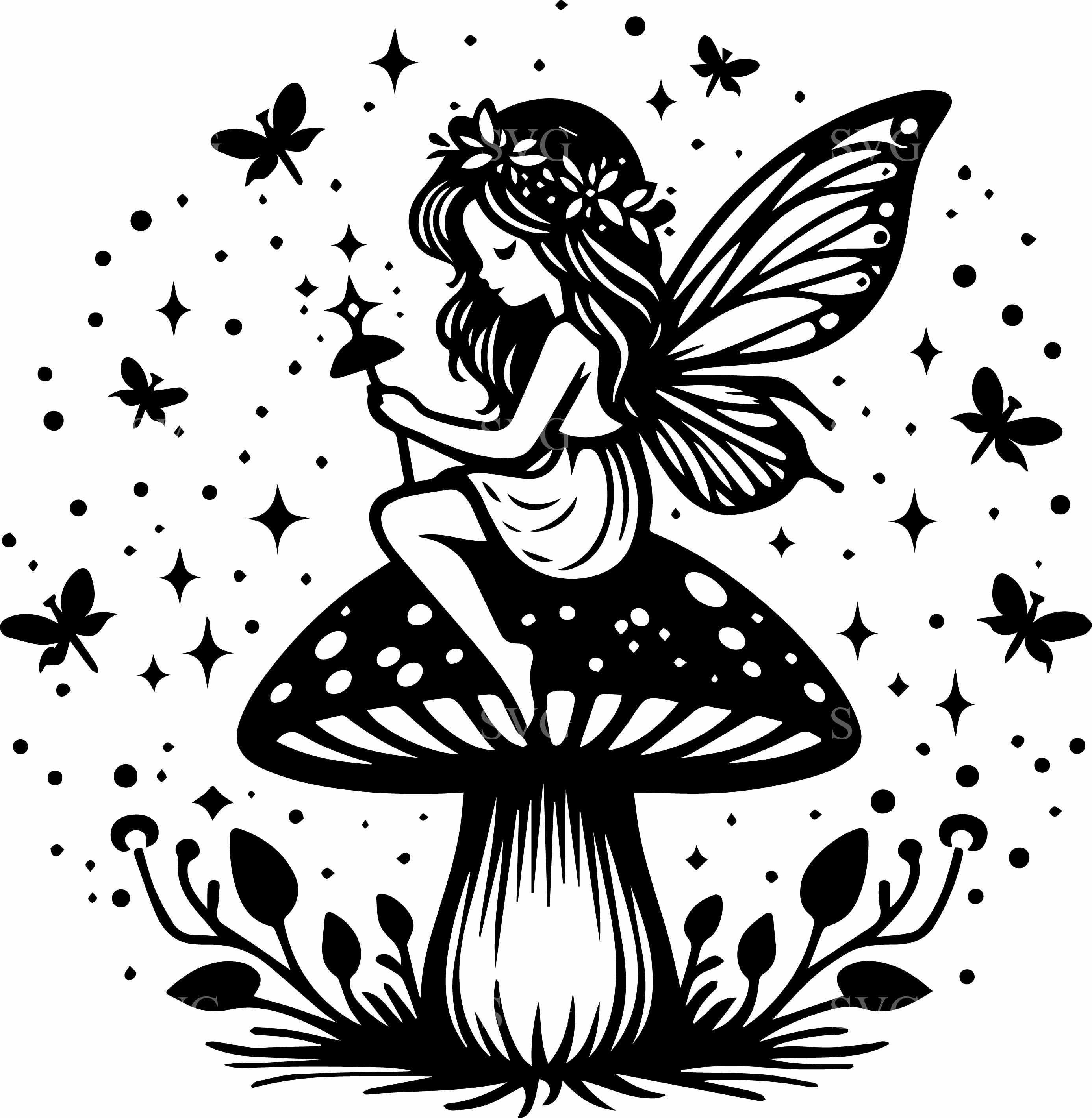 6 Mushroom Fairy SVG – Whimsical Forest Cut File for Cricut and ...