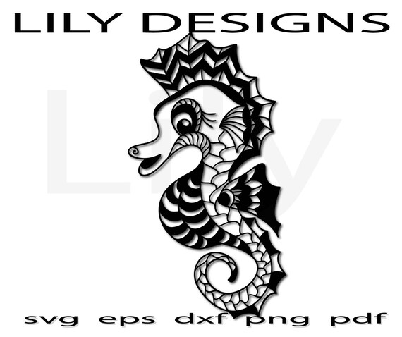 Download Mandala Seahorse Svg Drawing Cartoon Clipart Ocean Cute Etsy