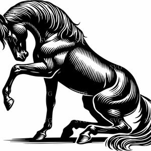 Fichier de coupe SVG 7 cheval majestueux - Silhouette détaillée de l'étalon - Art équin élégant pour travaux manuels