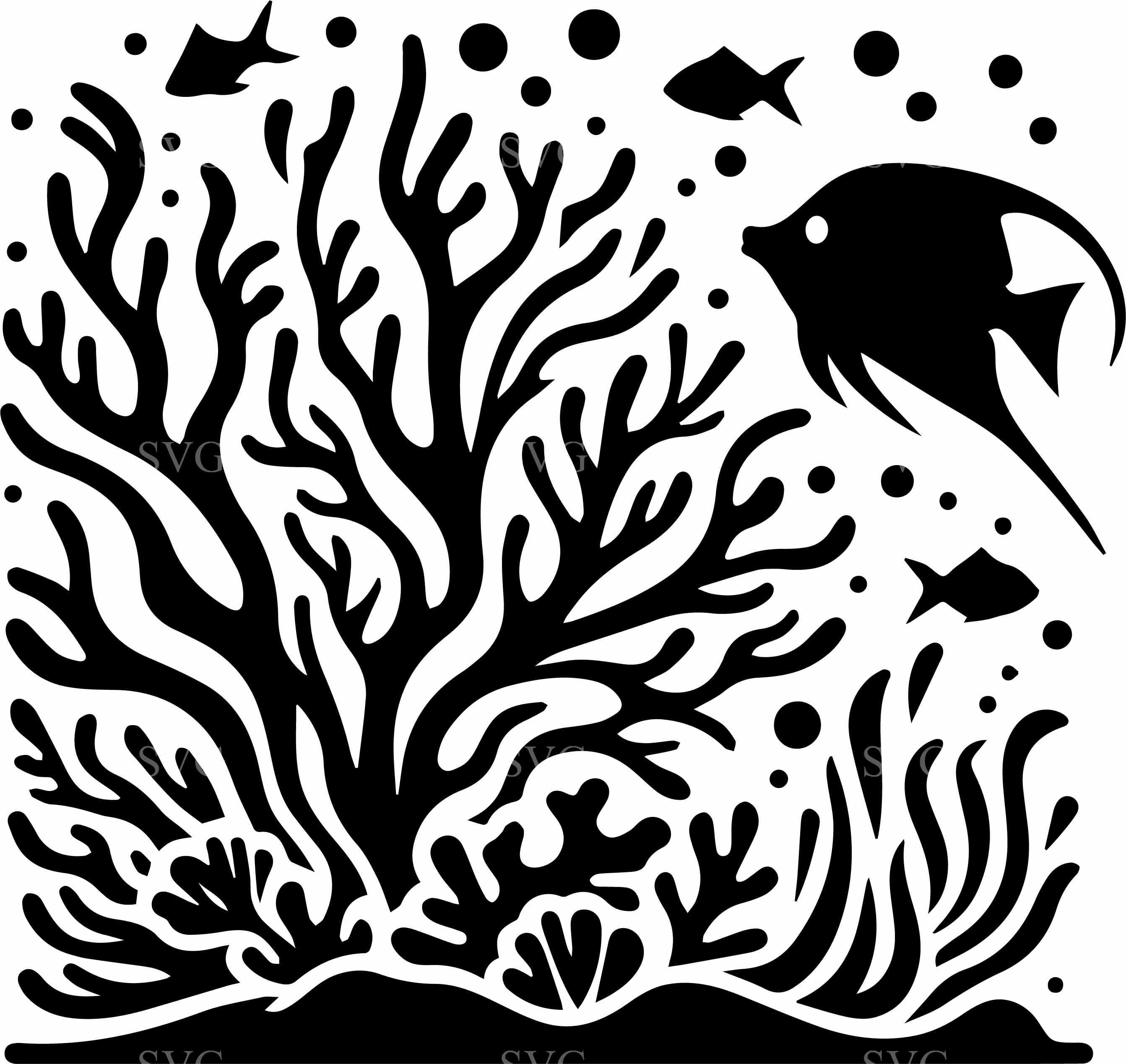 8 Coral Reef SVG – Ocean Fish Cut File for Cricut and Silhouette ...