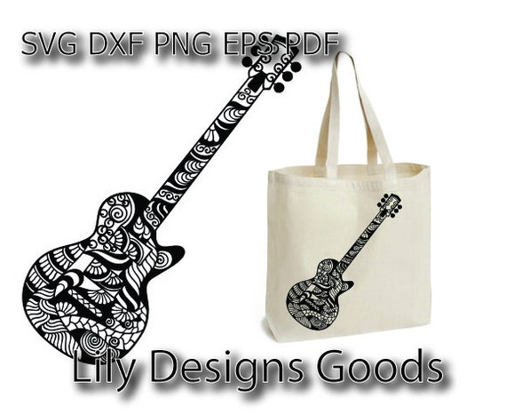 Download Mandala Guitar Svg Zentangle Electric Acoustic Music Etsy