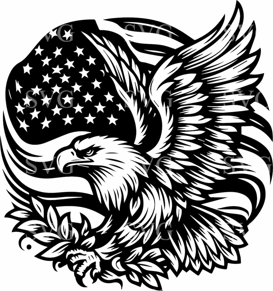 4 Patriotic Eagle SVG 4 Cut File | American Flag Bald Eagle Clipart for ...