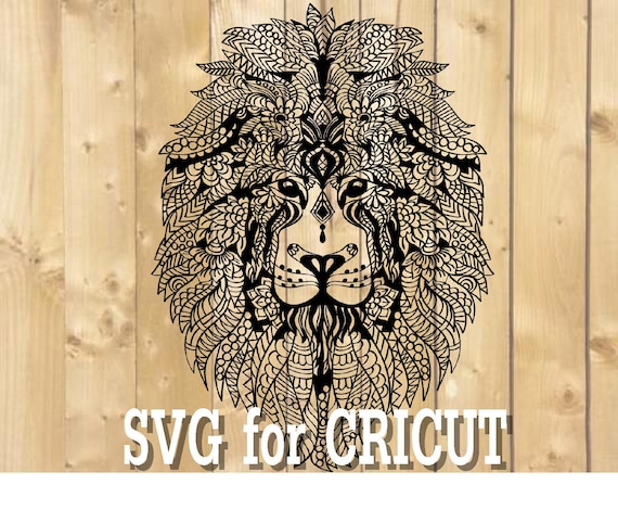 Download Boho Lion Svg Head Logo Sign Zentangle Floral Flower Animal Etsy