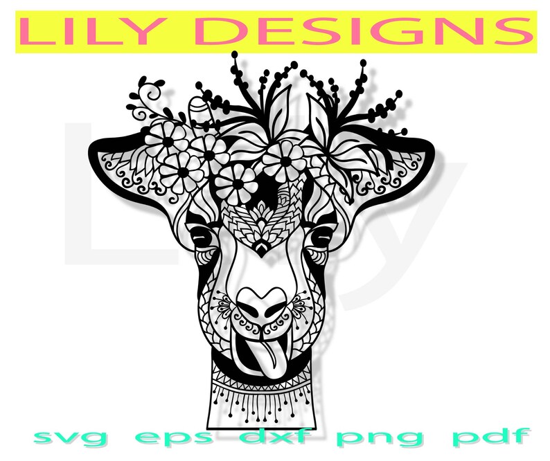 Download Dairy goat svg flower head floral face mom shirt farm logo ...