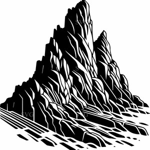 6 conception de roche de montagne - 6 fichier coupé SVG de crête pointue - silhouette de nature pour l'artisanat de camping Cricut, chemises d'aventure, décalcomanies en vinyle