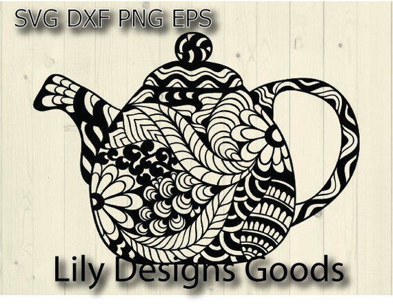 Zentangle Teapot Svg Etsy