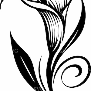 Calla Lily SVG, 6 Arquivos de Corte Floral Elegante, Clipart de Silhueta de Flor Decorativa, Download Digital
