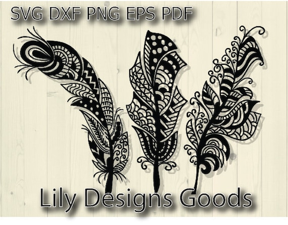 Download Feather Mandala Svg Zentangle Bird Cut File Cricut Etsy