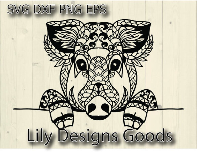 Pig Face Svg Floral Animal Svg Tea Towel Svg Pot Holder Svg Etsy