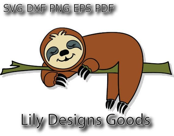 Download Sloth Hanging Svg Tree Cartoon Drawing Animal Clipart Etsy