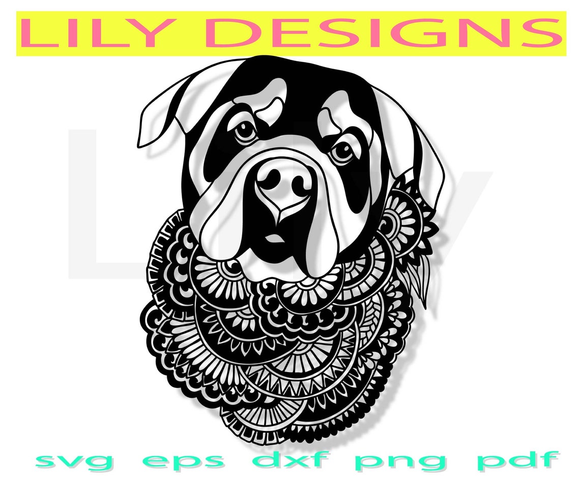 Download Rottweiler zentangle svg mom guard dog shirt mandala ...