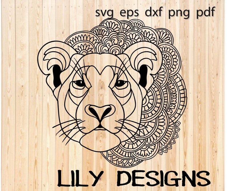 Download Boho lion svg head logo sign zentangle floral flower ...