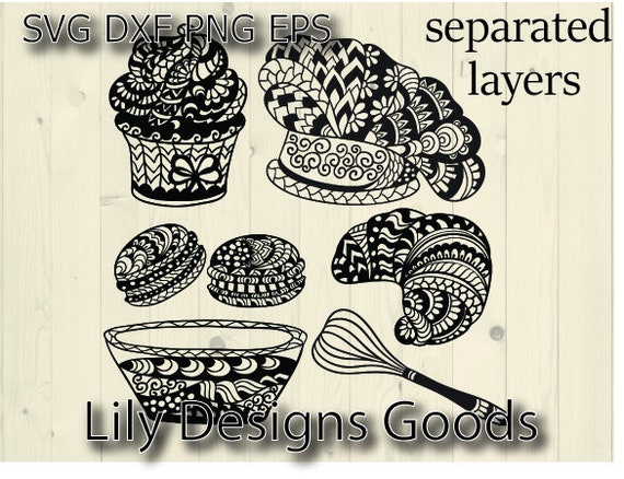 Download Bakery Bundle Svg Mandala Zentangle Shirt Pastry Bakery Baking Etsy