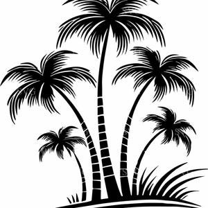 File di taglio SVG 8 di palme tropicali - Silhouette di albero di cocco dell'isola per artigianato estivo e design costieri