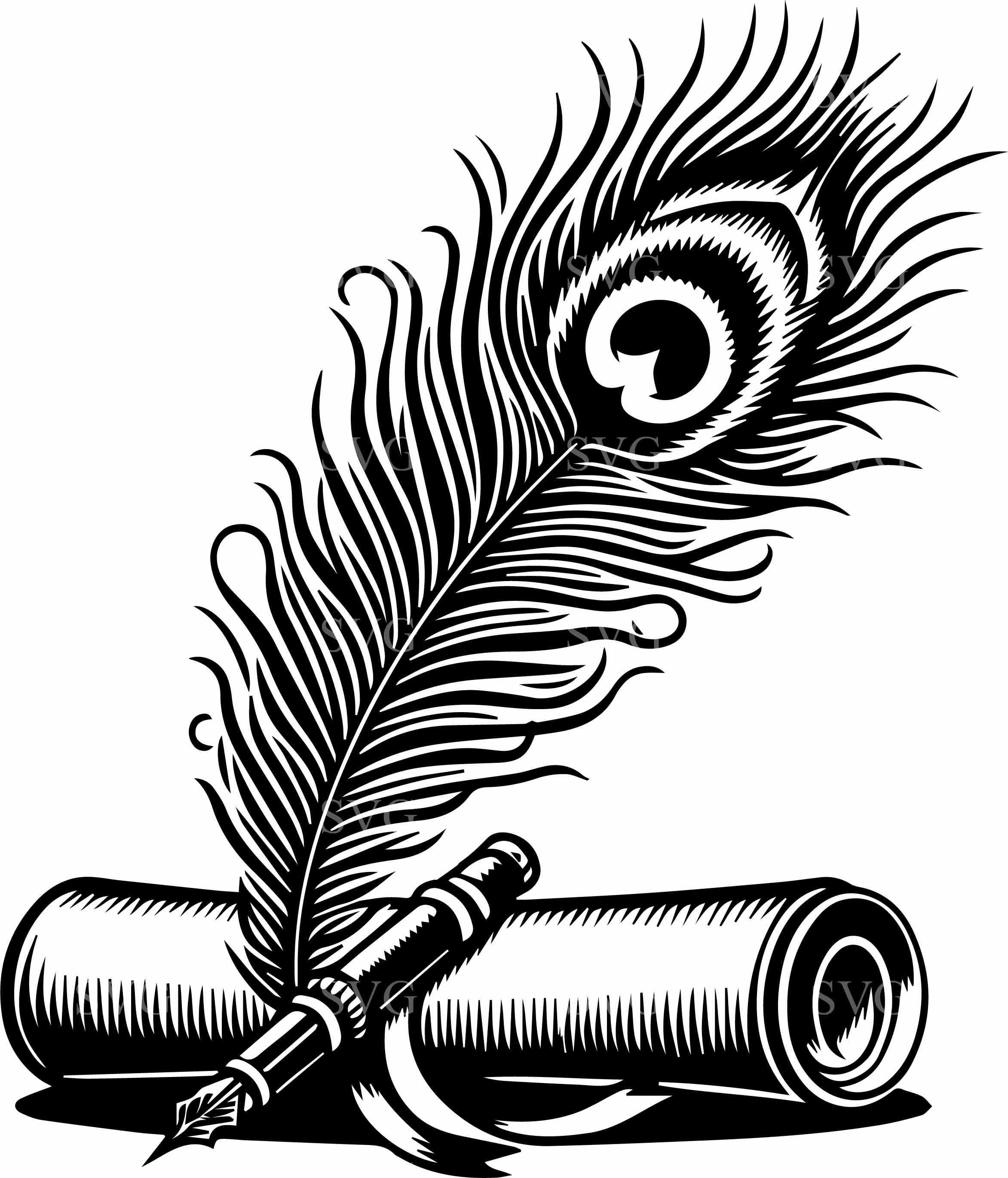8 Vintage Quill and Scroll SVG, Calligraphy Feather Pen Clipart (digital  Download) - Etsy, image size:2345x2741