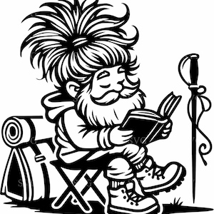 4 Camping Gnome SVG 4 Cut File – Adventurous Gnome with Tent and Backpack Design – Fun Outdoor SVG for Cricut Projects