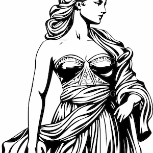 Déesse grecque SVG - 4 conceptions mythologiques élégantes - Art féminin détaillé pour les projets Cricut