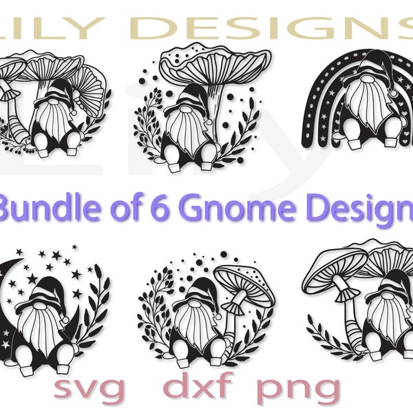 Gnome Svg Bundle, Mushroom Celestial Rainbow Free Commercial Use