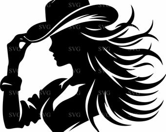 4 Cowgirl Silhouette SVG, 4 Western Woman Cut File, Confident Country Girl Clipart for Cricut & Laser Cutting