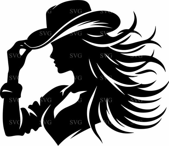 4 Cowgirl Silhouette SVG, 4 Western Woman Cut File, Confident Country Girl Clipart for Cricut & Laser Cutting